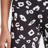 Onzie High Rise Black White Leopard Large Midi Leggings