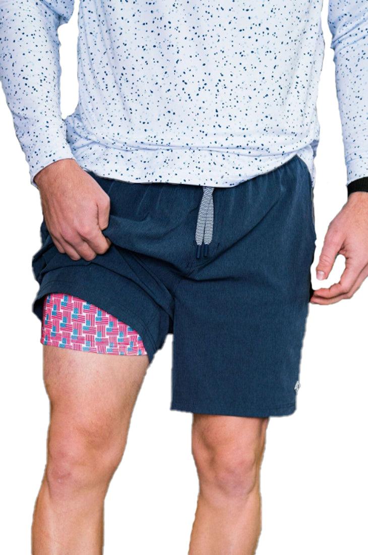 Burlebo Men's Athletic Workout 5.5" Inseam Shorts With Built-in Liner