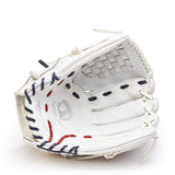 NOKONA A-V1250C-WH Handcrafted AmericanKIP Baseball Fastpitch Glove - Closed Web for Infield and Outfield Positions, Adult 12.5 Inch Mitt