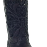 Corral Women's L5464 All Black Tooled-Inlay Square Toe Western Boots