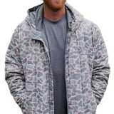 Burlebo Men's Horizontal Quilted Insulated Puffer Jacket with Hood