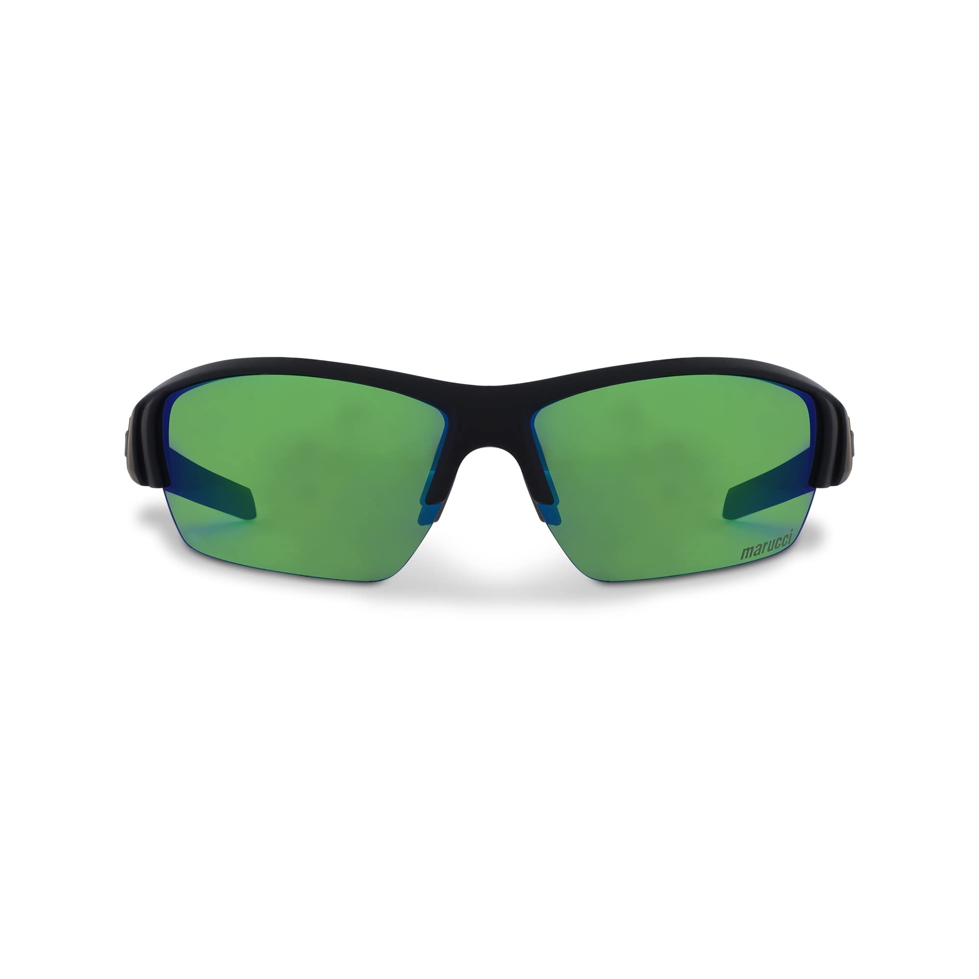 Marucci On-Field V108 2.0 Matte Black-Green With Blue Mirror Sunglasses