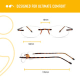 Scojo New York Gels Original Reading Glasses, Ultra-Lightweight Rimless Readers for Women and Men