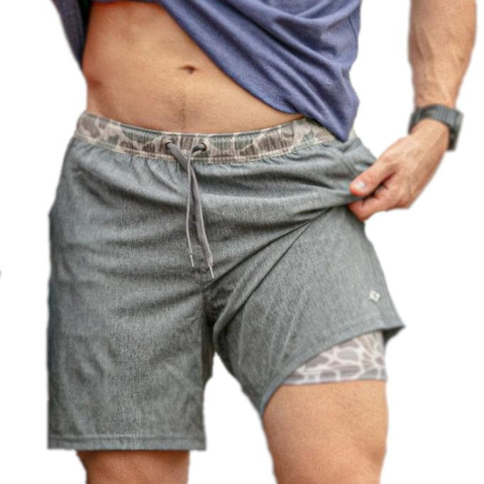 Burlebo Men's Athletic Workout 5.5" Inseam Shorts With Built-in Liner