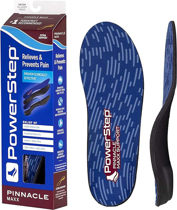 PowerStep Pinnacle Maxx Arch Support & Overpronation Orthotic Insoles for Shoes