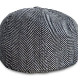 Boston Scally Co. The Original Newsboy 5-Panel Grey Herringbone Fitted Flat Cap