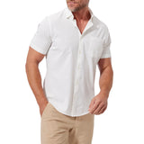 Mizzen+Main Leeward Wrinkle-Resistant Short-Sleeve Button-Up Performance Men's Dress Shirt with 4-Way Stretch, Trim Fit