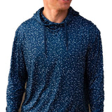 Burlebo Men's Long Sleeve Hoodie Sweatshirt (Navy Speckled)