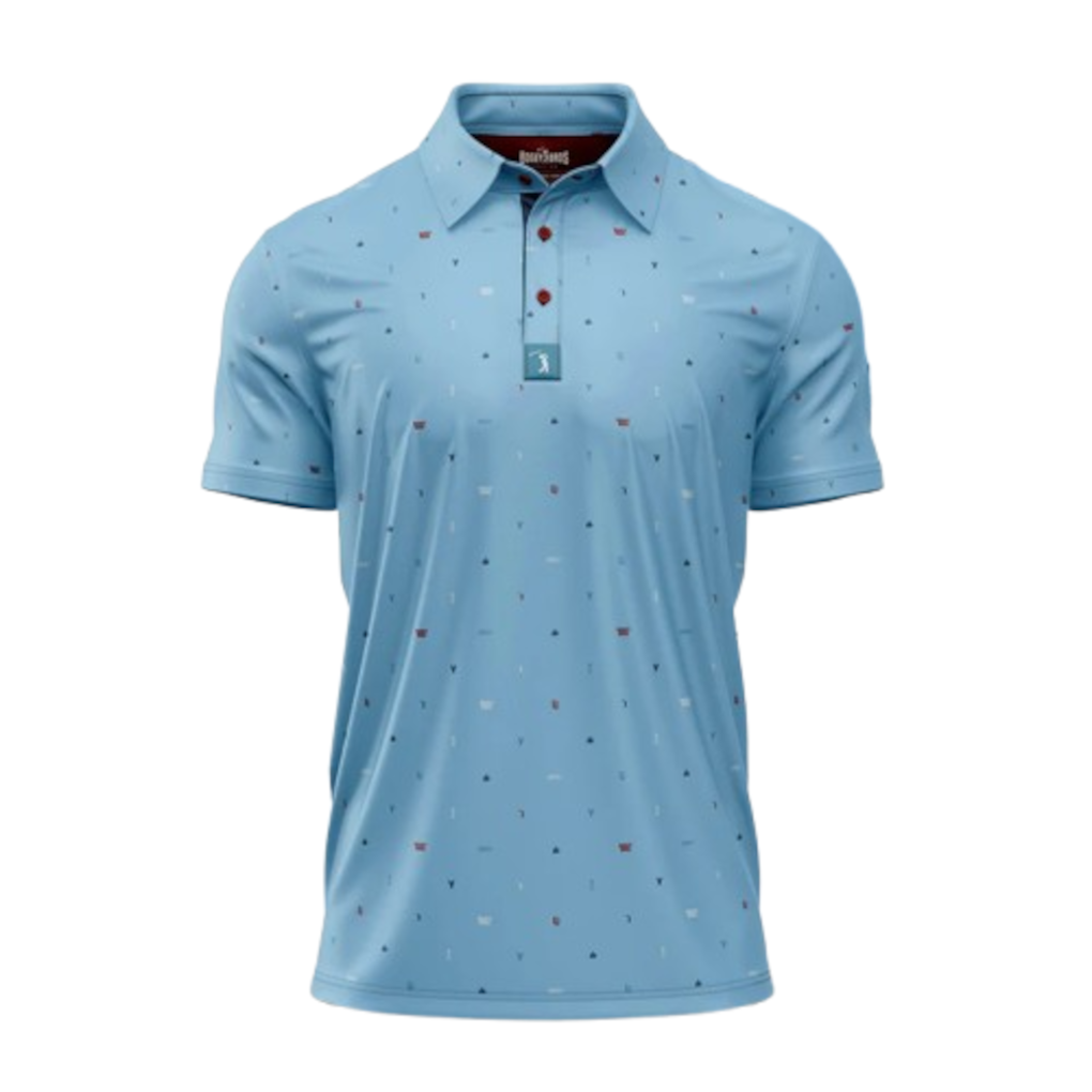 Bogey Bros Men's 4 Way Stretch Short Sleeve Golf Polo Shirt (Mixed, Port)