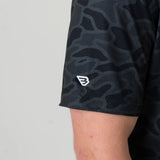 Burlebo Men's Performance Short Sleeve Polo Golf Shirt (Black Camo)
