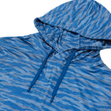 Burlebo Men's Long Sleeve Hoodie Sweatshirt (Navy Tiger Stripe Camo)