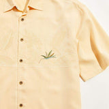 Bamboo Cay Men's Chest Bird of Paradise Tropical Style Embroidered Shirt