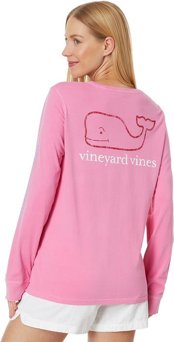 vineyard vines Women's Long-Sleeve Vintage Whale Pocket T-Shirt