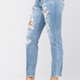 Judy Blue Jeans Women's Hi-Rise Boyfriend Destroyed Jeans