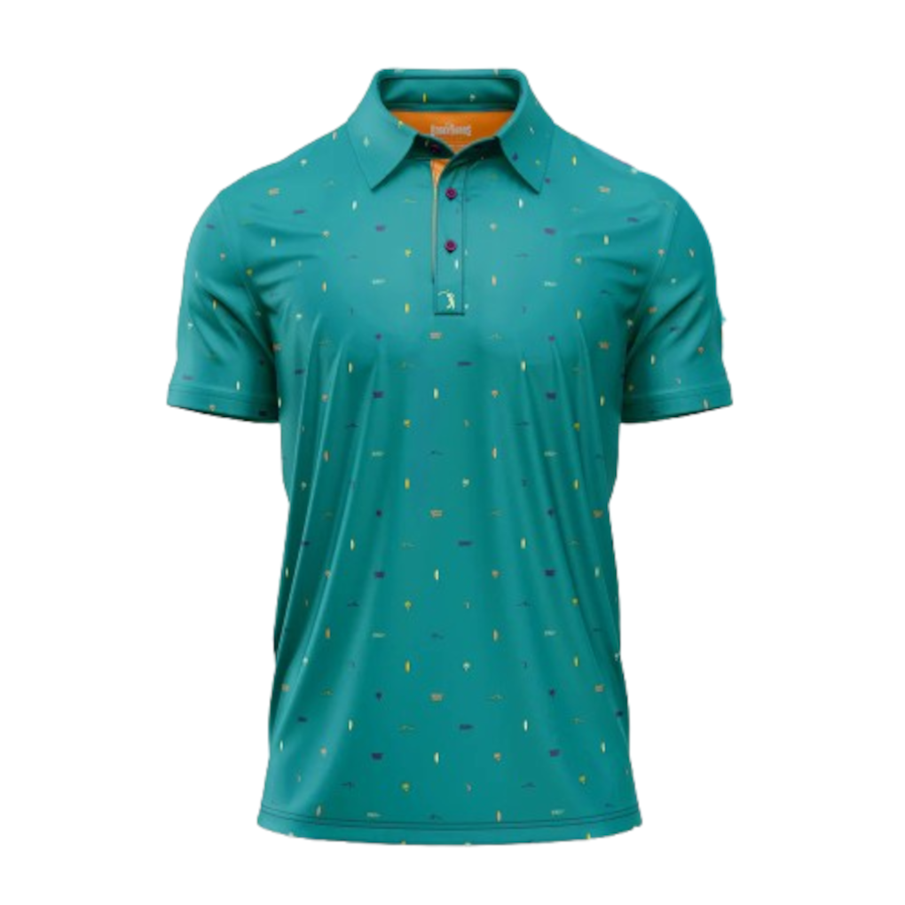 Bogey Bros Men's 4 Way Stretch Short Sleeve Golf Polo Shirt (Mixed, Beach)