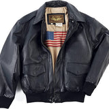 Landing Leathers Men's USA Air Force A-2 Leather Full-Zip Flight Bomber Jacket