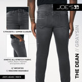 Joe's Jeans Men's The Dean Graysin Size 40X34 Slim Tapered Jeans