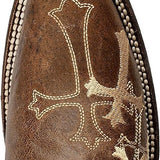 Corral Women's L-5042 Brown & Cross Embroidery Square Toe Western Boots