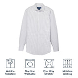 Mizzen+Main Leeward Performance Men's Long-Sleeve Dress Shirt - Wrinkle-Resistant, 4-Way Stretch, Trim Fit