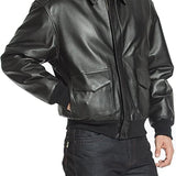 Landing Leathers Men's USA Air Force A-2 Leather Full-Zip Flight Bomber Jacket