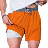 Burlebo Men's Athletic Workout 5.5" Inseam Shorts With Built-in Liner