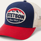 Stetson Embroidered Western Cowboy Americana Since 1865 Trucker Hat Blue/Red/White Cap