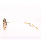 DIFF Eyewear Unisex Blake Brushed Gold & Grey Polarized Lens Sunglasses