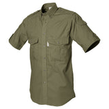 Tag Safari Shooter Shirt for Men Short Sleeve, 100% Cotton, Sun Protection for Outdoor Adventures