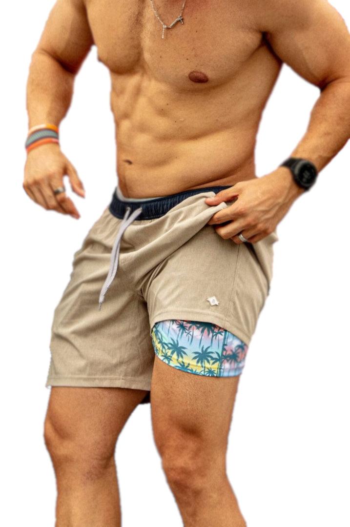 Burlebo Men's Athletic Workout 5.5" Inseam Shorts With Built-in Liner