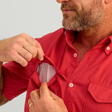 HUK Men's Tide Point Solid Short Sleeve Shirt, Fishing Button Down