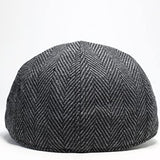 Boston Scally Co. The Peaky Grey Herringbone Newsboy Flat Cap Fitted Hat