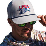 Burlebo Men's Full Grey USA Retro Star Snapback Cap