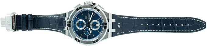 Maurice Lacroix Aikon Chronograph Blue Dial Blue Leather Strap Watch
