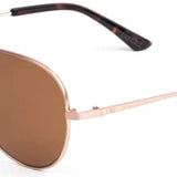 Otis Eyewear Drift Brushed Gold/Eco Havana Brown Mineral Lens Sunglasses