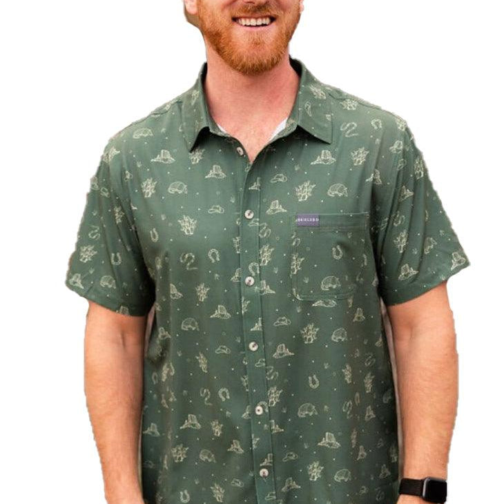 Burlebo Men's Performance Short Sleeve Button Up Shirt