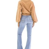 Kimes Ranch Women's Jennifer Sugar Fade 6W x 34L Flare Hem Blue Jeans