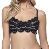 PQ Swim Women's Cross Strap Lace Bralette - Adjustable Tie, Removable Padding