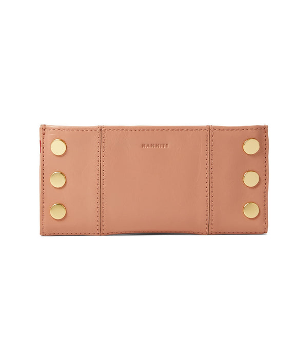 Hammitt Women's 110 North Folding Leather Wallet Pink Sands/Brushed Gold With Zipper