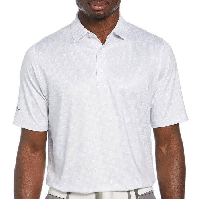 Callaway Men's Chevron Foulard Print Short Sleeve Golf Polo Shirt with Swing Tech and Sustainable Recycled Polyester