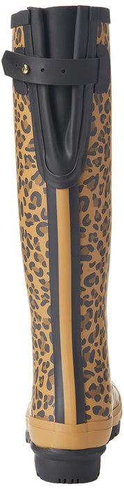 Joules Women's Welly Print Tan Leopard Size 6 Knee High Rain Boot