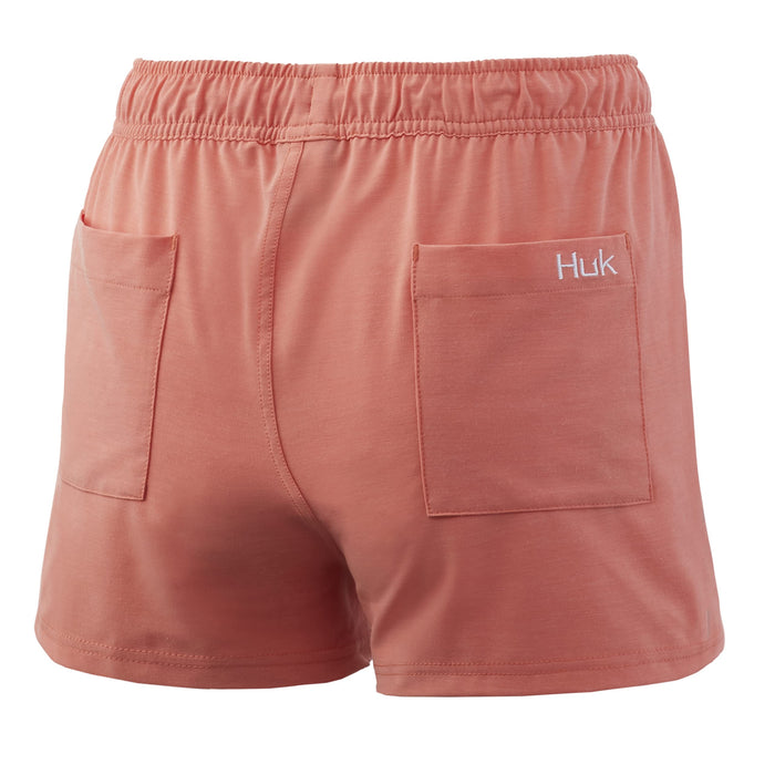 Huk Women's Waypoint Fusion Coral X-Small Eco-Friendly Fishing Shorts, Size: XS, Pink