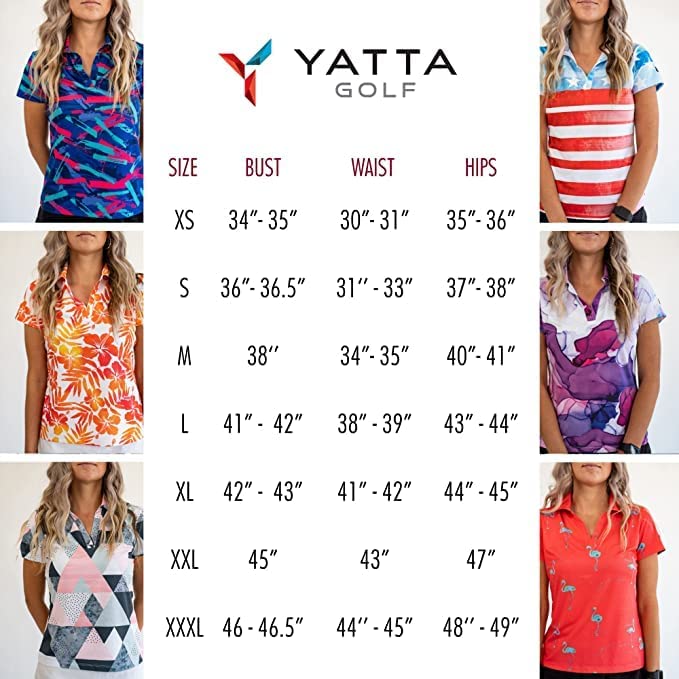 Yatta Golf Womens Standout Performance Short Sleeve Golf Polo Shirt