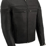 Milwaukee Leather Men's MLM1525 Black Crossover Leather Motorcycle Jacket