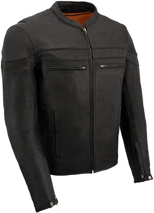 Milwaukee Leather Men's MLM1525 Black Crossover Leather Motorcycle Jacket