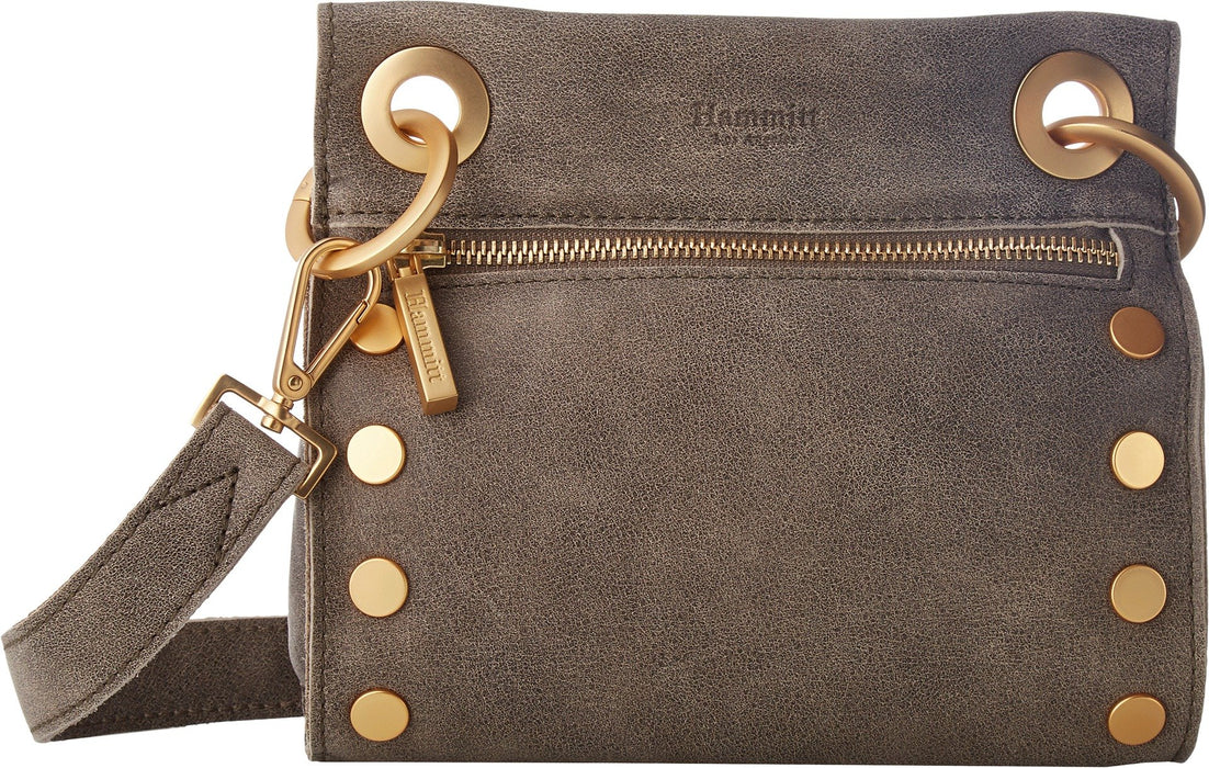 Hammitt Women's Tony Leather Pewter/Brushed Gold Small With Strap