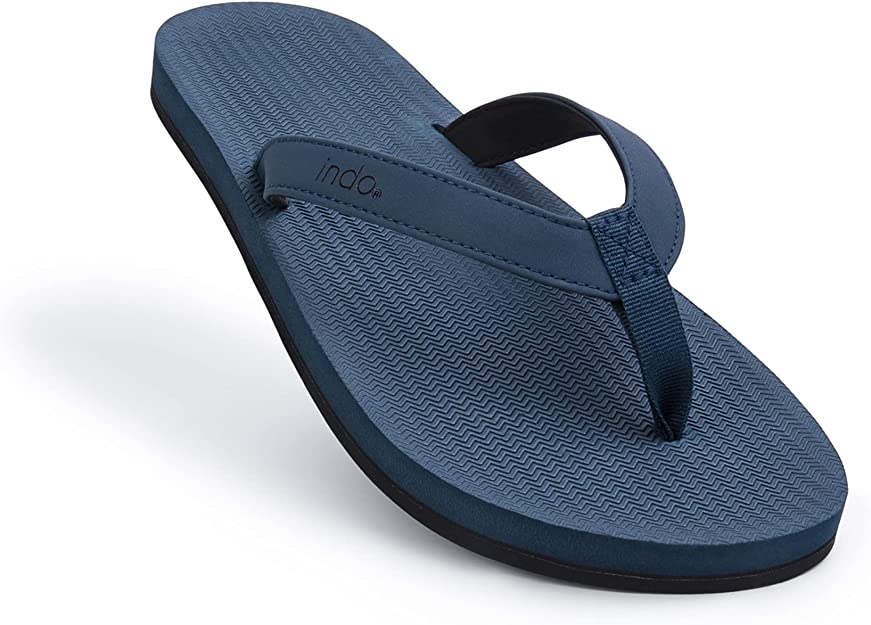Indosole Men's ESSNTLS Vegan All-Terrain Flip Flops, [Reused Tire Sole, Natural Rubber Arch Support No-slip Footbed, Comfortable ENVRO Strap, Waterproof]