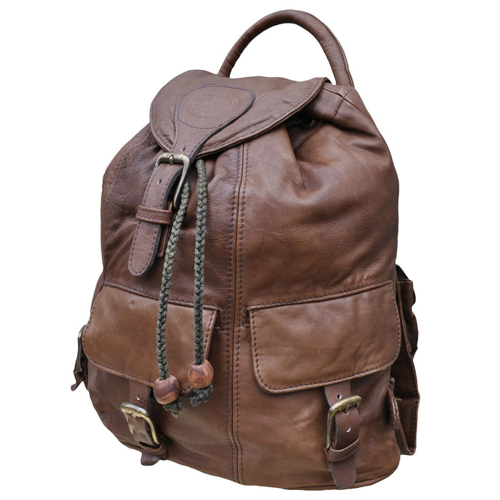 Tag Safari Leather Safari Backpack Buffalo Skin Kilimanjaro - Brown - One Size