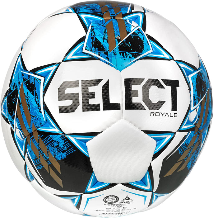 Select Bundle of 5 Select Royale V22 Soccer Ball White/Blue Size 5 NFHS Approved
