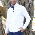 White Water Medium Navy Montauk Performance Breathable 1/4 Zip Pullover Shirt - Sports by Sager