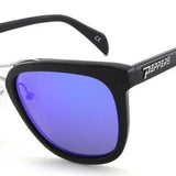 Peppers Polarized Sunglasses Lenox Black with Blue Mirror/Brown Lens - Sports by Sager